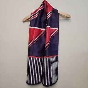 Vintage 100% Acetate Scarf Made in Italy Red White and Blue‎